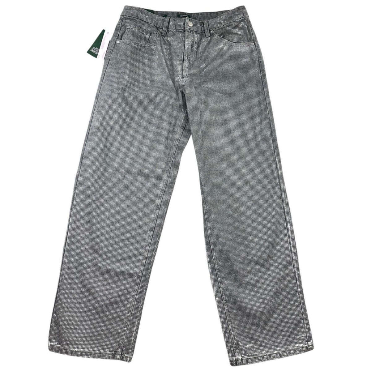 NWT Wild Fable Metallic Silver Wide Leg Baggy Jeans Y2K Whimsigoth Preppy