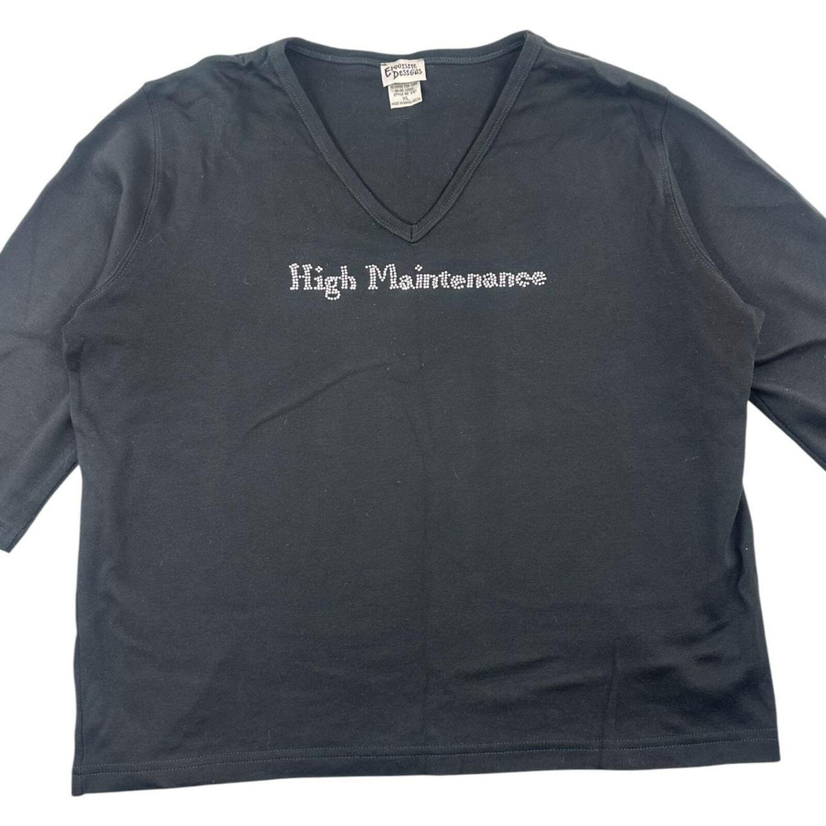 Exquisite Designs Y2K High Maintenance Slogan Top