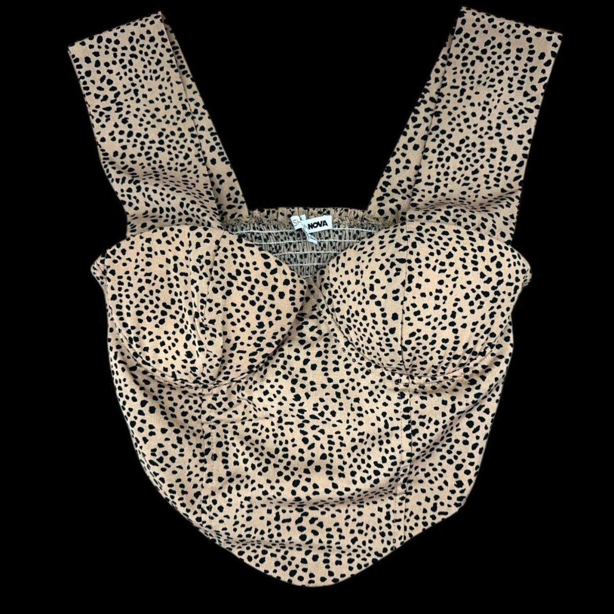 Fashion Nova Leopard Print Cropped Top Brown Tan Y2K Coquette