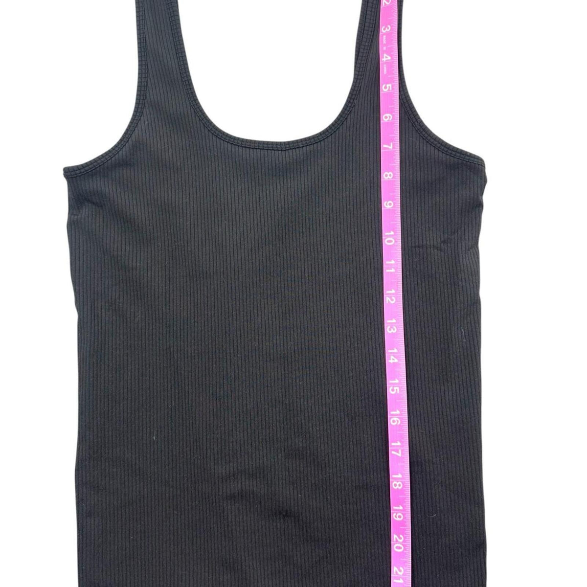 Black Ribbed Tank Top Casual Minimalist Preppy Style