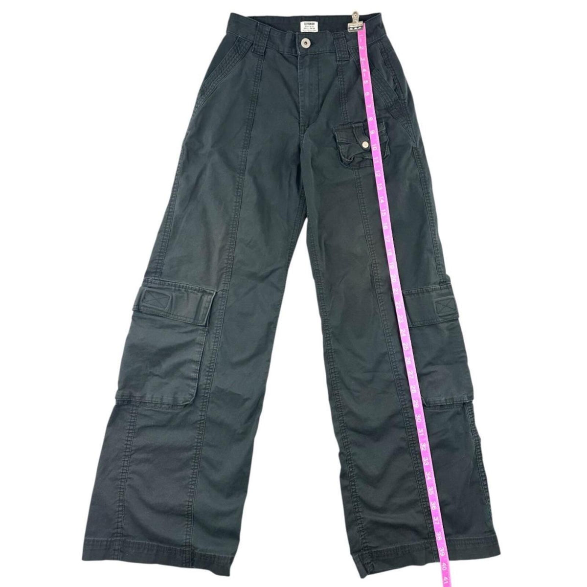 Cotton On Y2K Cargo Pants Black Wide Leg Gorpcore Streetwear Skater