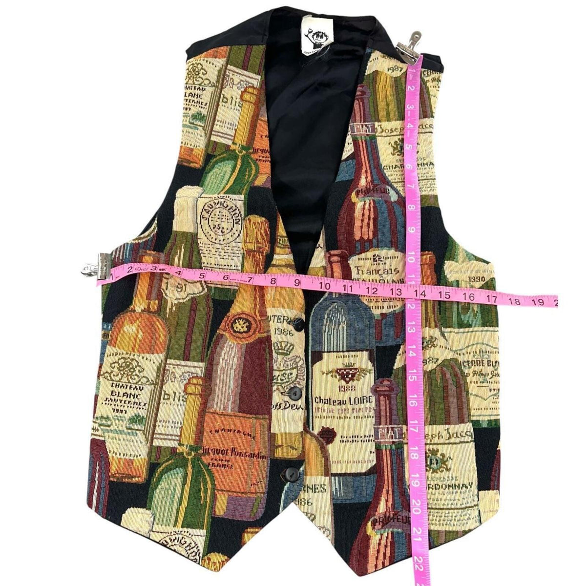 Chris's Stuff Vintage Wine Bottle Tapestry Vest Bohemian Whimsigoth
