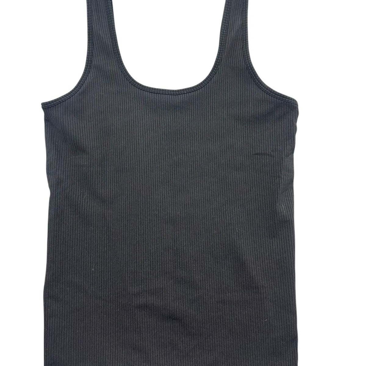 Black Ribbed Tank Top Casual Minimalist Preppy Style