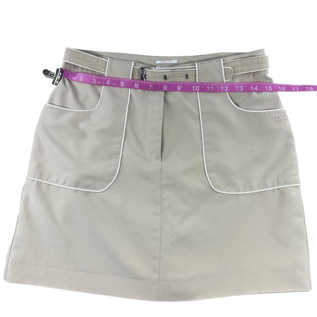 IZOD XFG Cool FX Skort Beige Athletic Golf Tennis Skirt