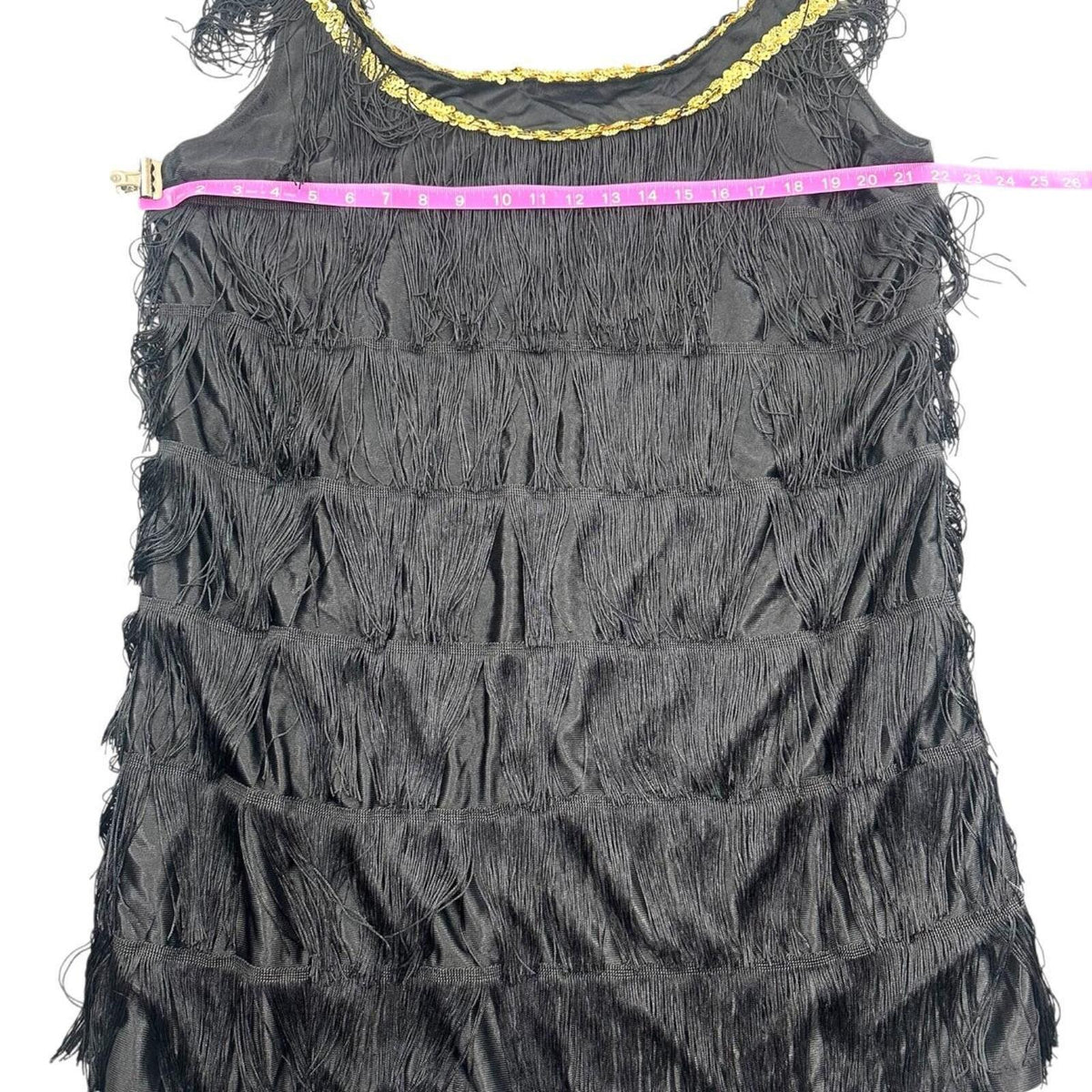 Black Fringe Flapper Dress 1920s Style Jazz Age Costume Dress