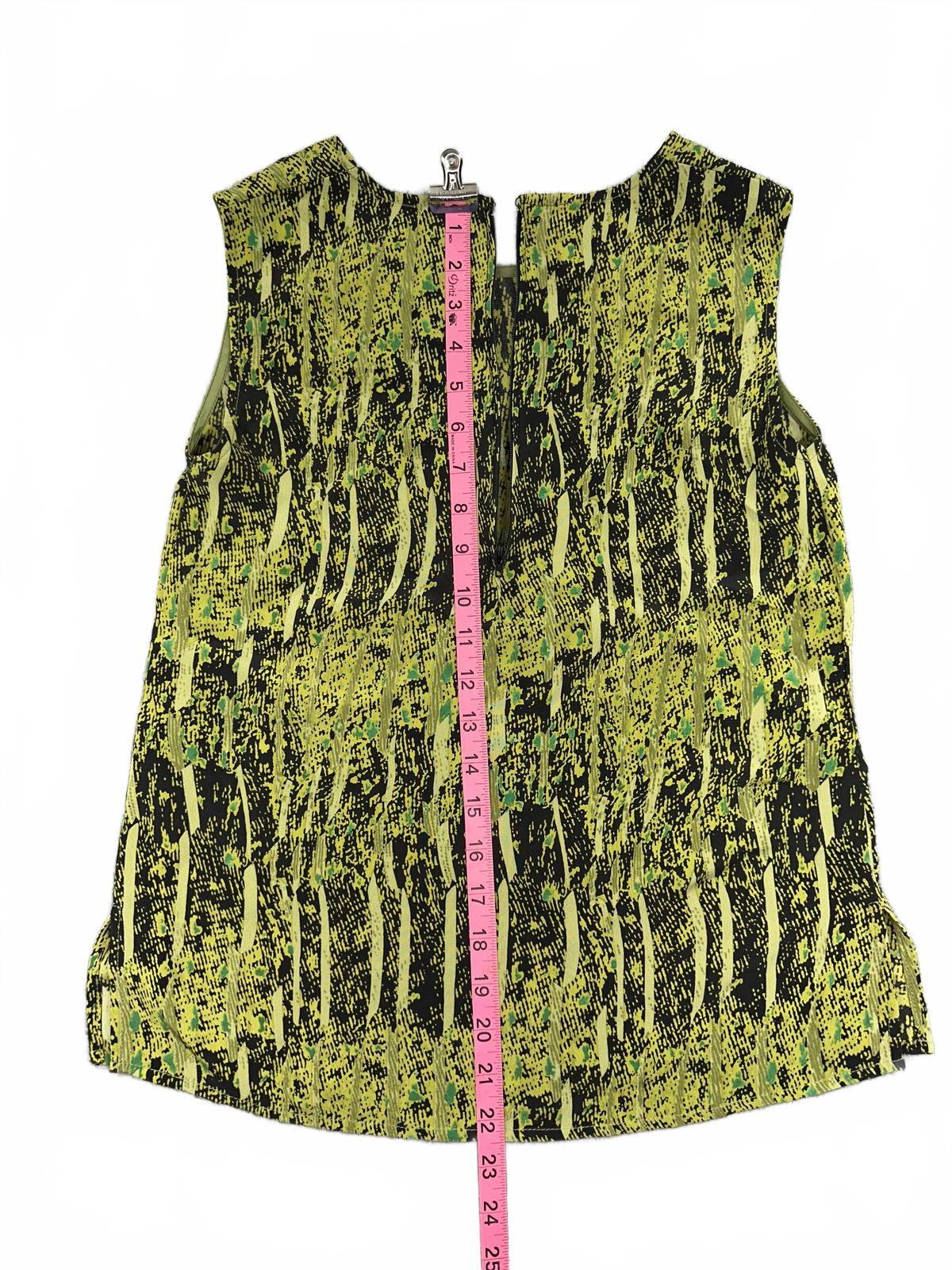Raffinalla Neon Wasabi Green Abstract Print Sleeveless Tank Top