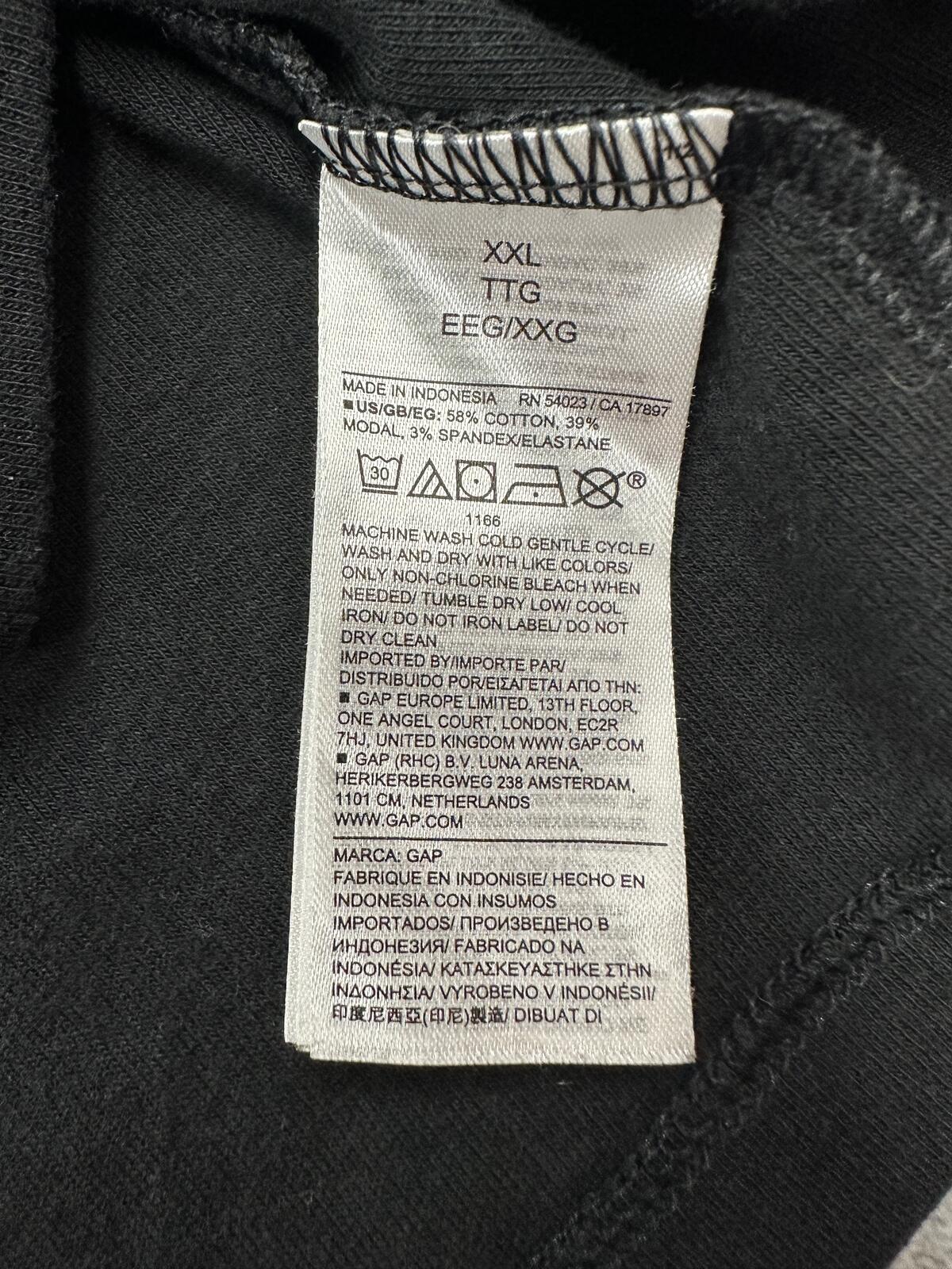 Gap Classic Black V Neck Long Sleeve Shirt Minimalist Casual Top