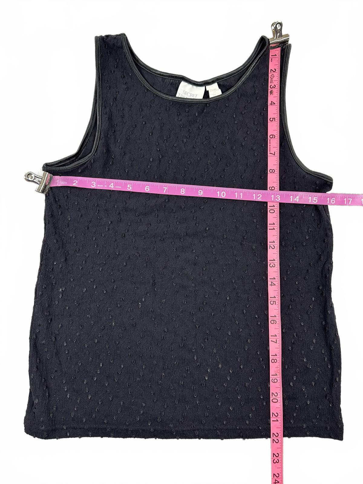 Secret Treasures Black Textured Nylon Tank Top