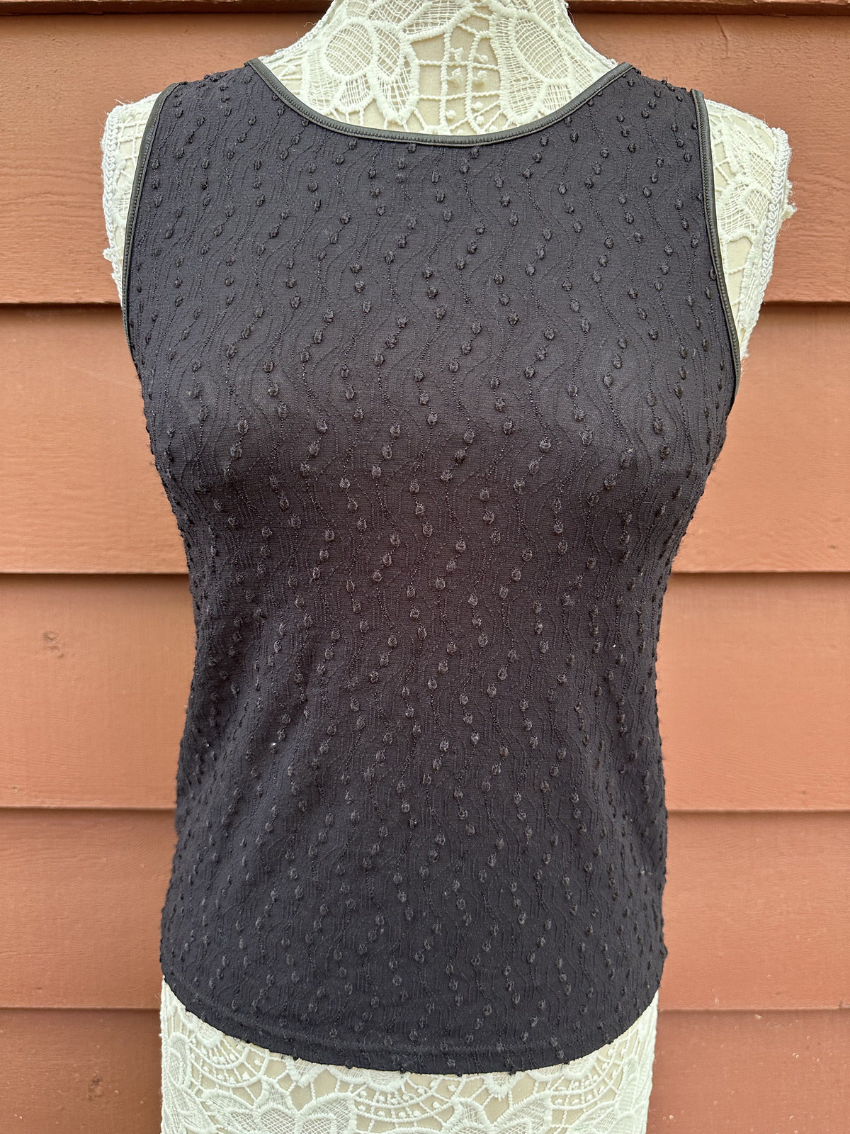 Secret Treasures Black Textured Nylon Tank Top
