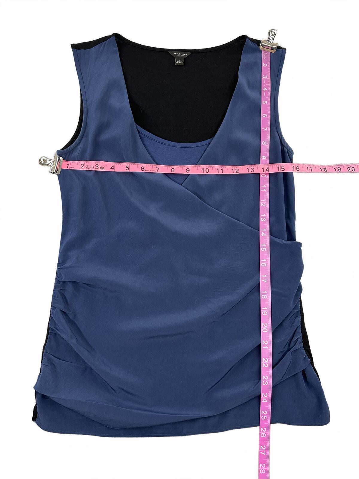 Ann Taylor Navy Blue Layered Sleeveless Top