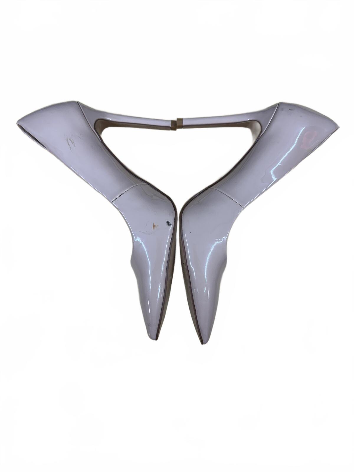 Mix No. 6 Nude Patent Leather Heels Classic Pointed Toe Stiletto
