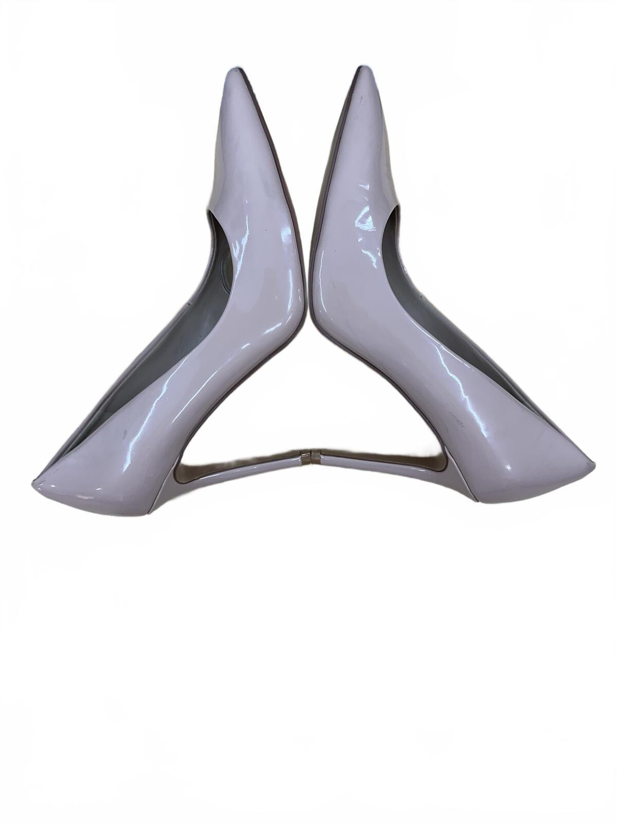 Mix No. 6 Nude Patent Leather Heels Classic Pointed Toe Stiletto