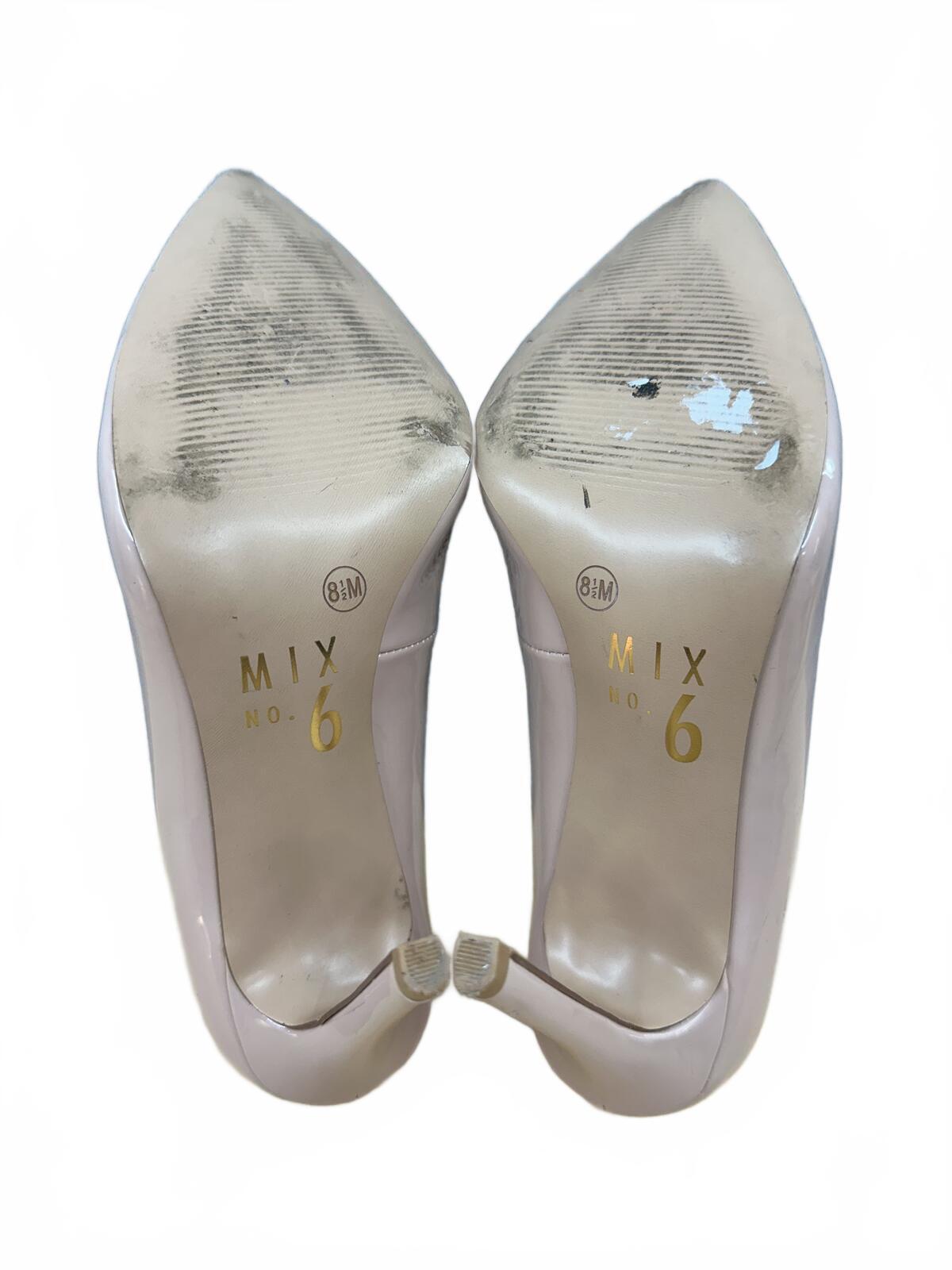 Mix No. 6 Nude Patent Leather Heels Classic Pointed Toe Stiletto