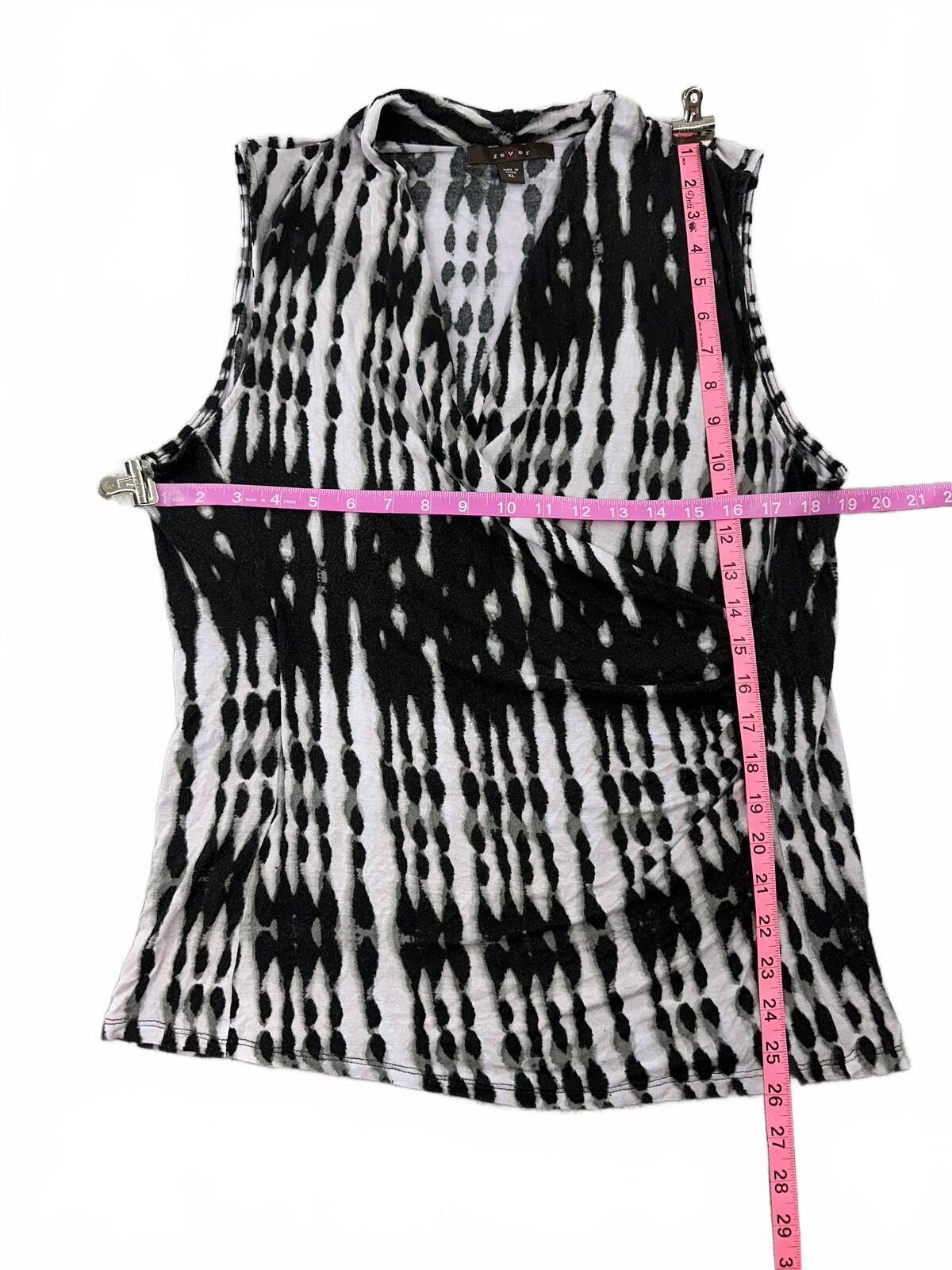 Fever Black and White Tie Dye Sleeveless Top