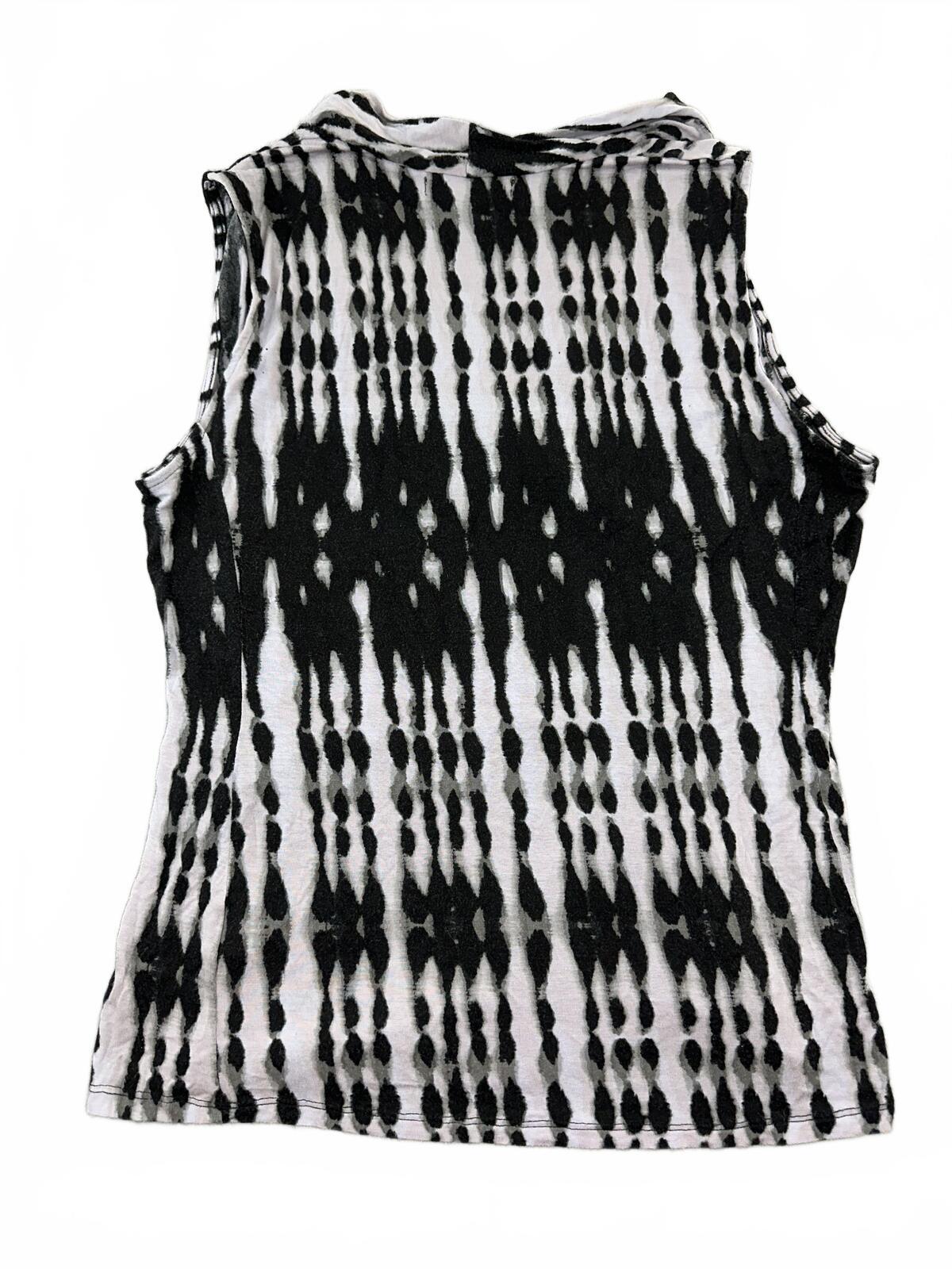 Fever Black and White Tie Dye Sleeveless Top