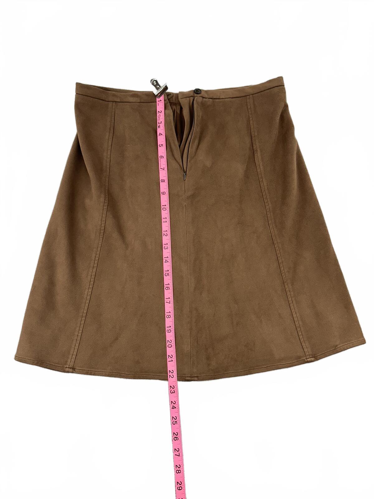 Landmark Brown Faux Suede A Line Skirt Vintage Boho Fall Style