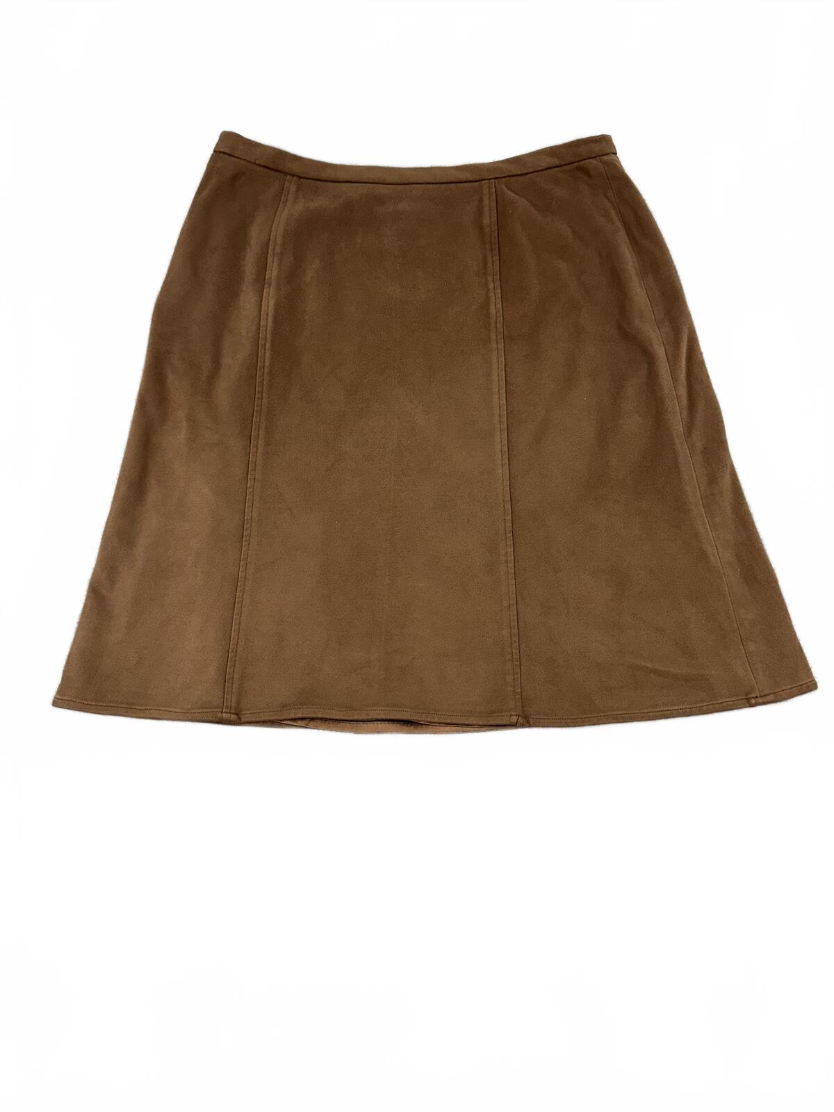 Landmark Brown Faux Suede A Line Skirt Vintage Boho Fall Style