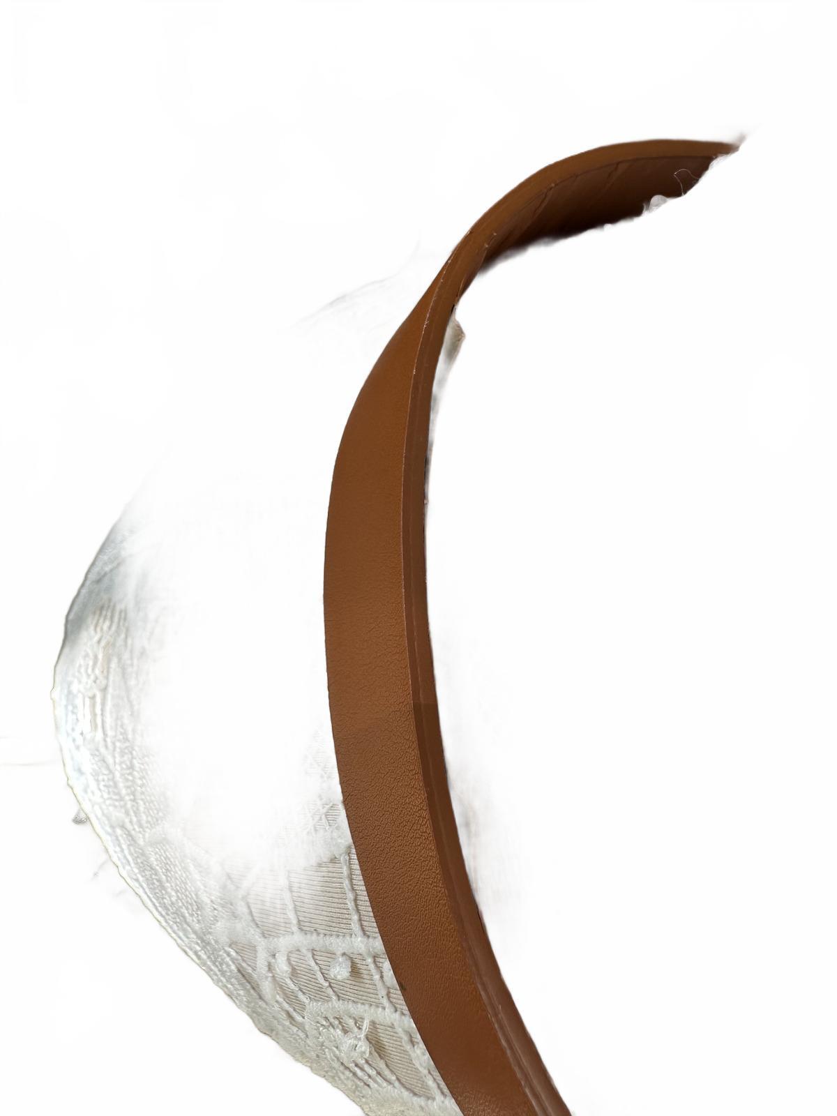 Brown Faux Leather Belt with Double Gold Rings