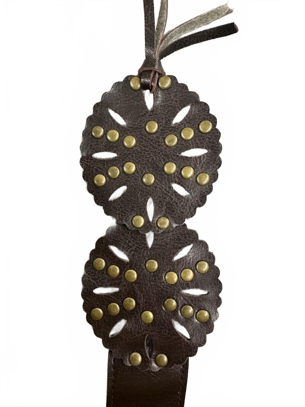 Bohemian Brown Faux Leather Studded Belt