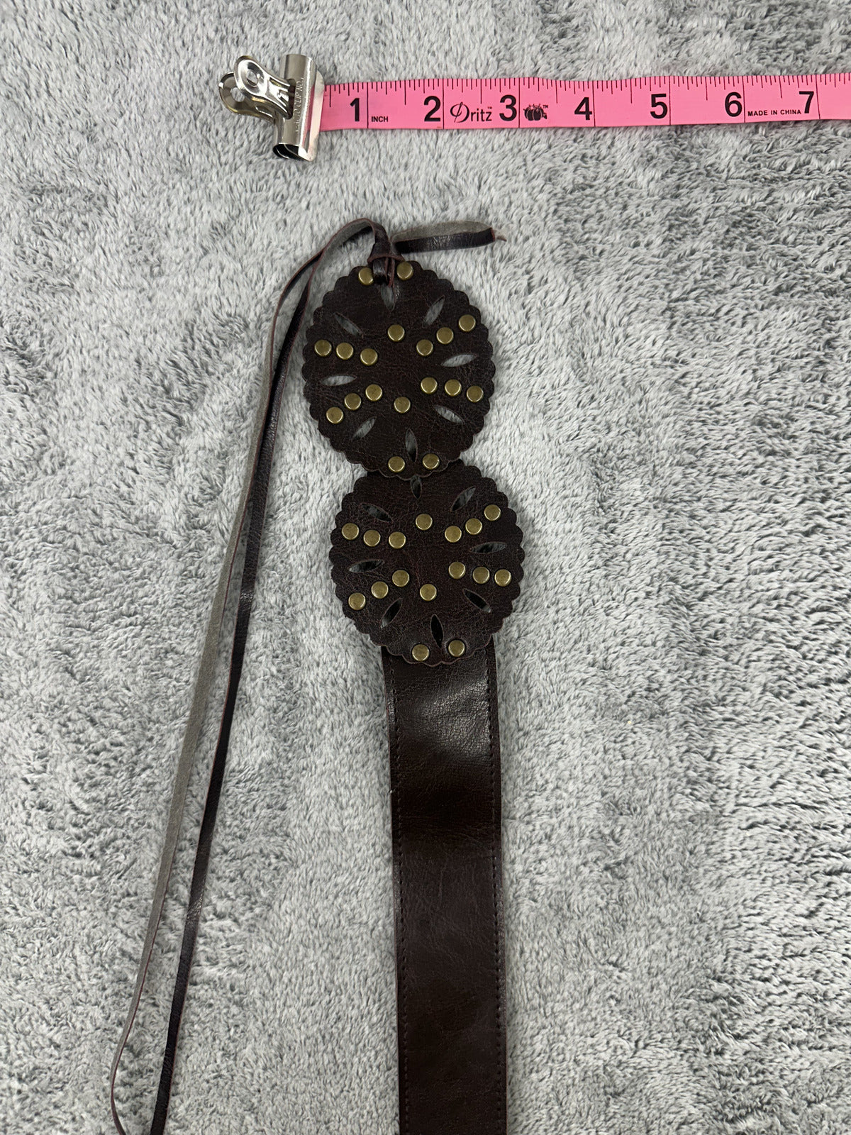Bohemian Brown Faux Leather Studded Belt