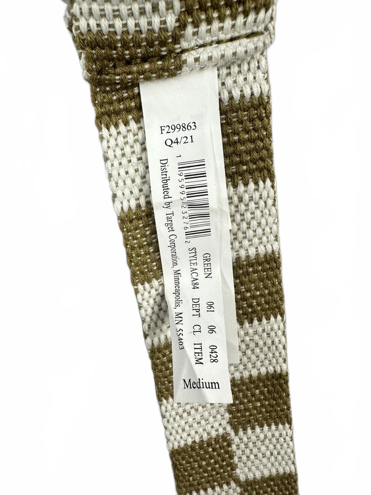 Checkered Woven Belt with Double Ring Buckle