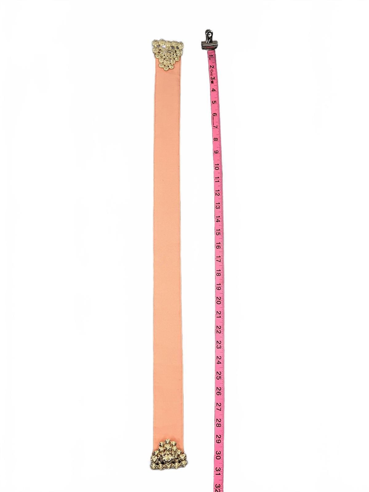 Vintage Peach Stretch Belt with Ornate Gold Clasp
