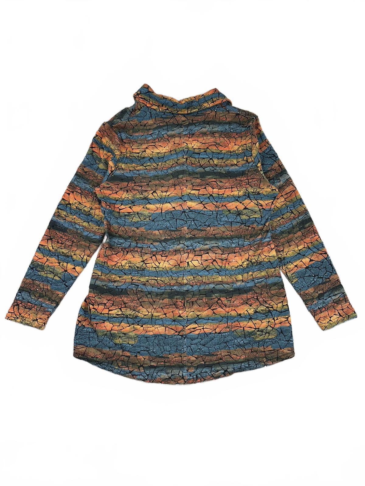 Snoskins Printed Crinkle Long Sleeve Button Up Shirt Retro Y2K Indie