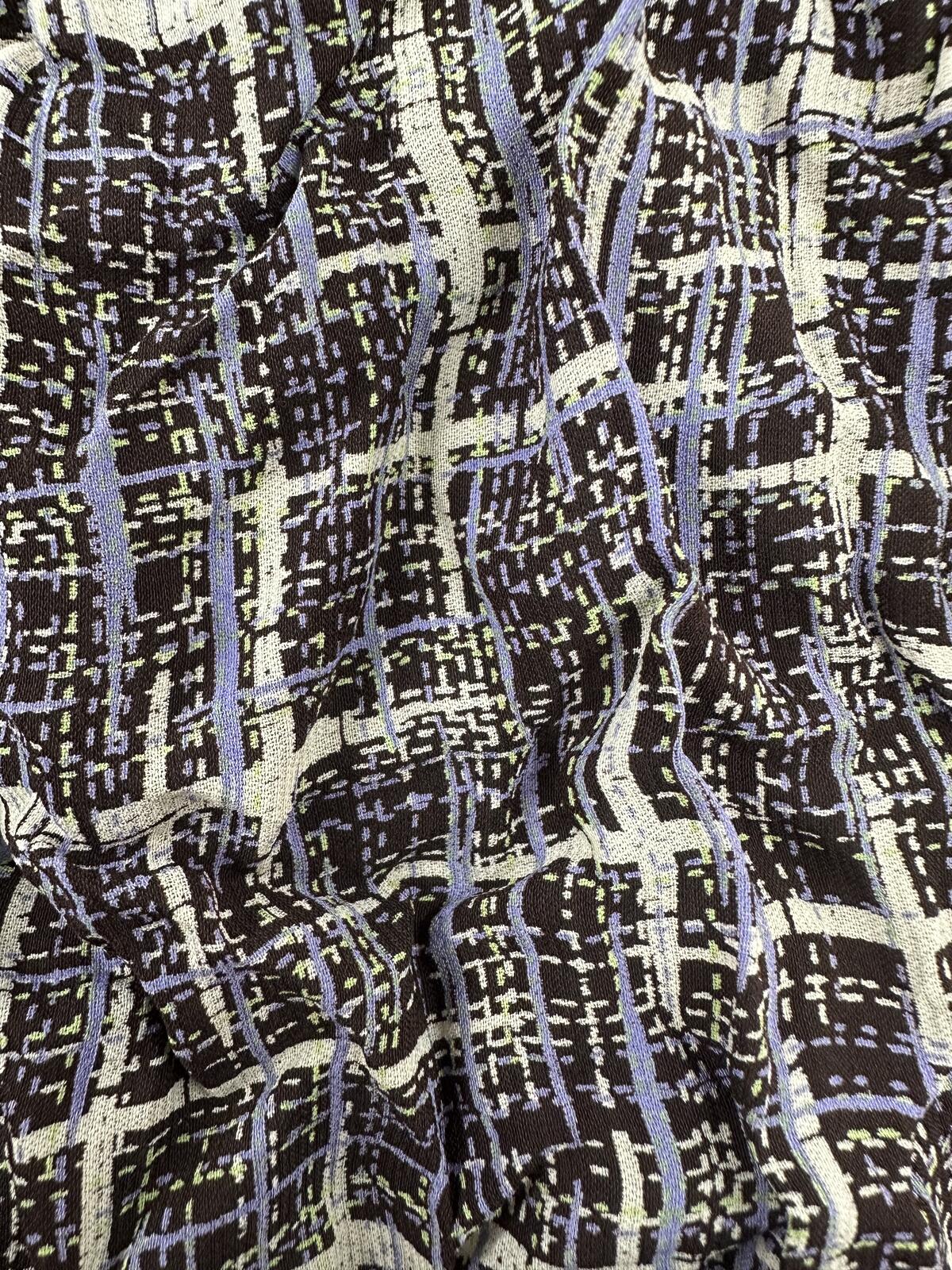 Plaid Scarf Brown Purple Lightweight Crinkled Fabric Accessory