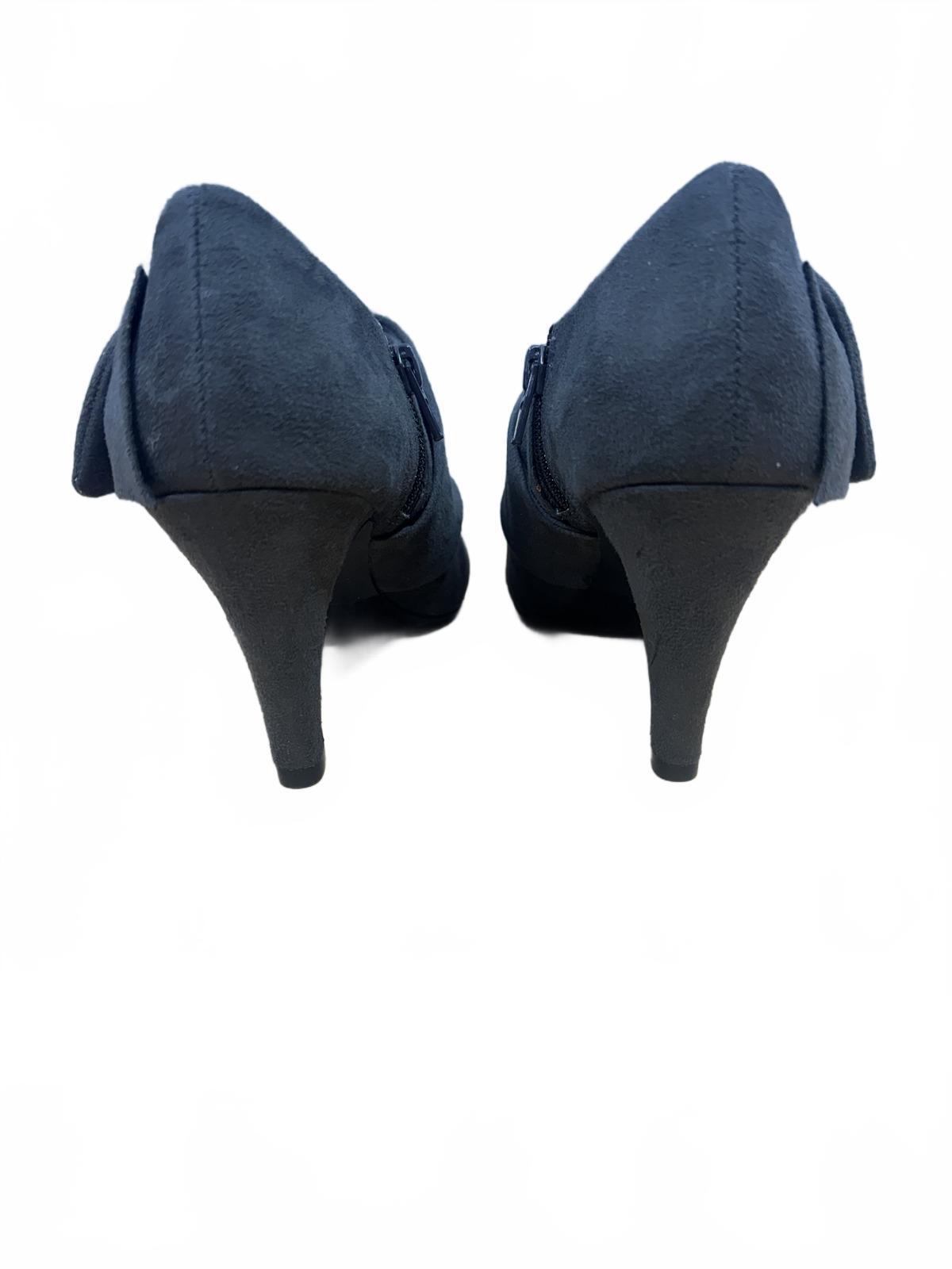 east 5th Black Suede Bow Ankle Boots