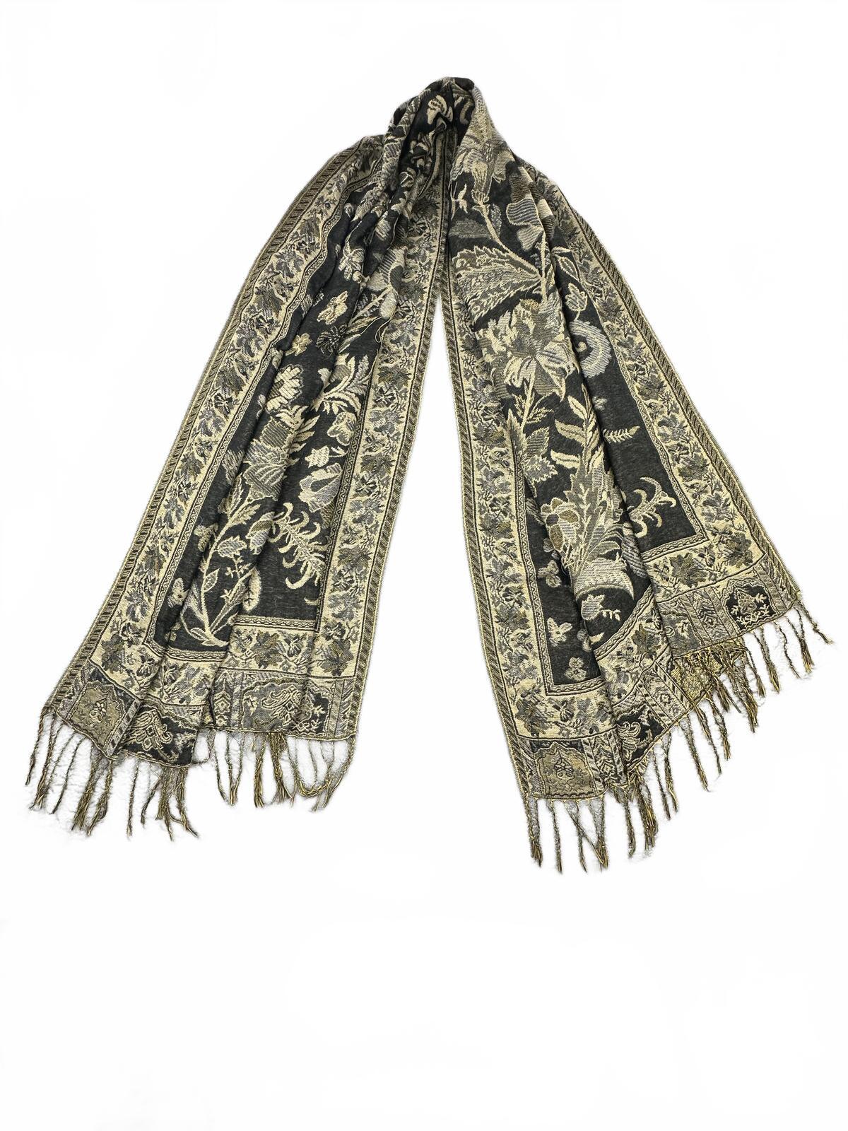 Vintage Inspired Floral Jacquard Scarf