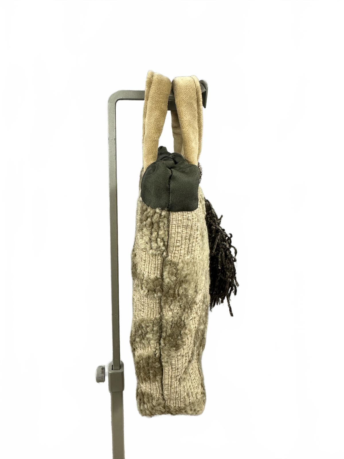Bambles Textured Tote Bag with Tassel Accent