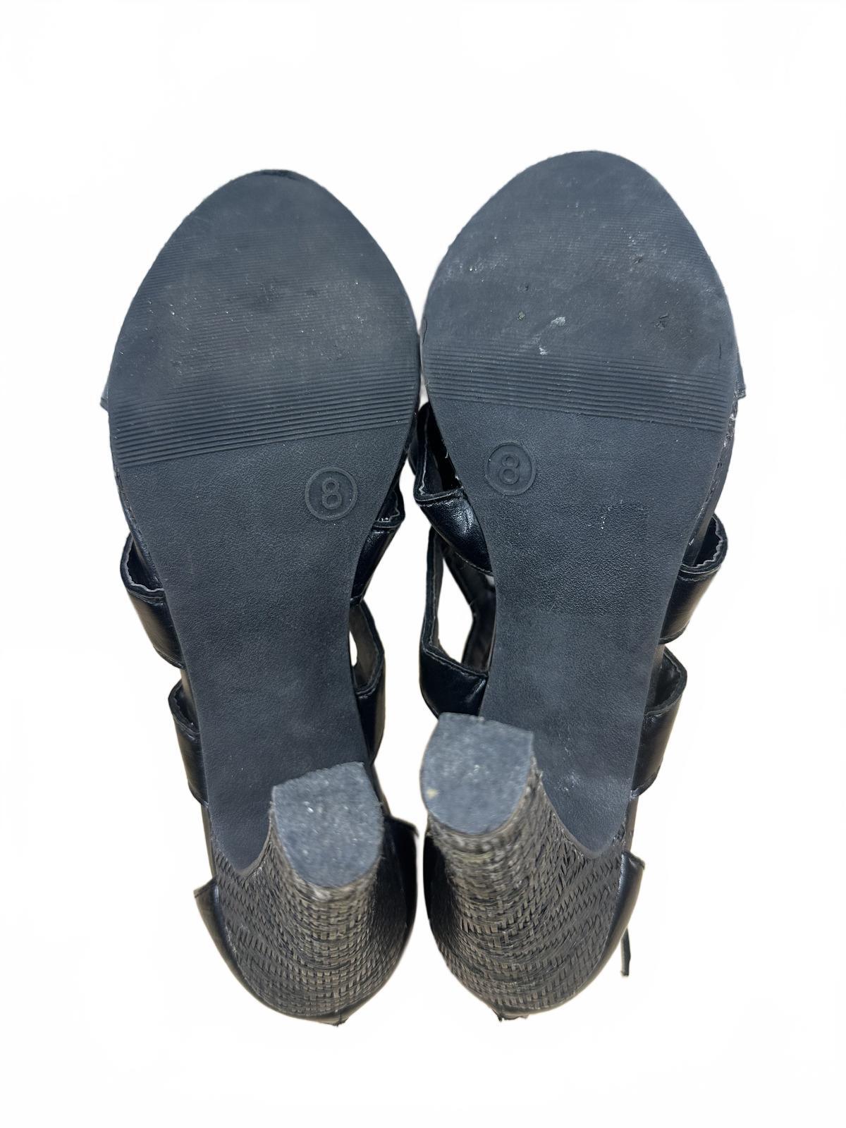 Mossimo Black Strappy High Heel Sandals Y2K Inspired Multi Strap Design