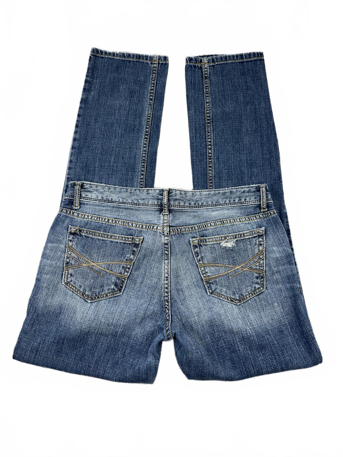 Aéropostale Vintage Distressed Bootcut Jeans Medium Wash Blue Denim