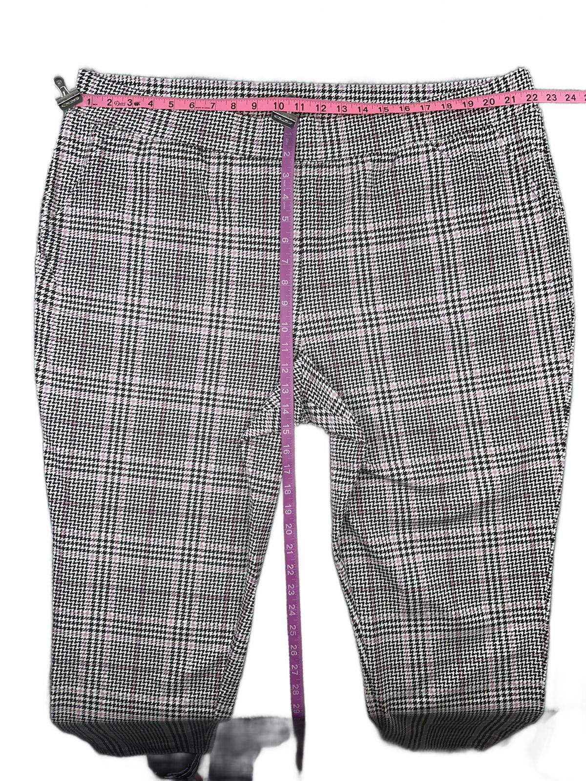 d&co. denim + company Black and White Plaid Stretch Tailored Pants