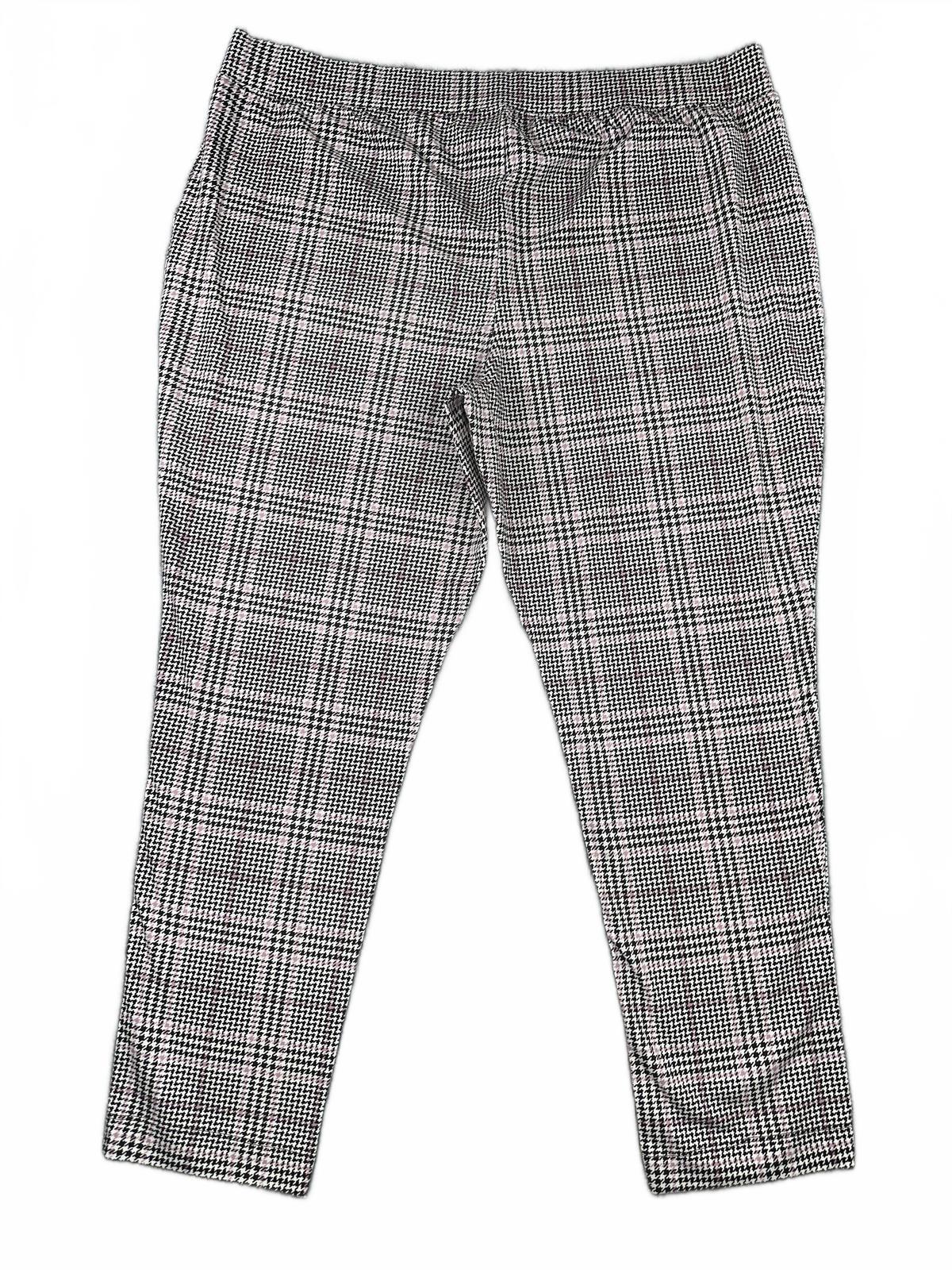 d&co. denim + company Black and White Plaid Stretch Tailored Pants