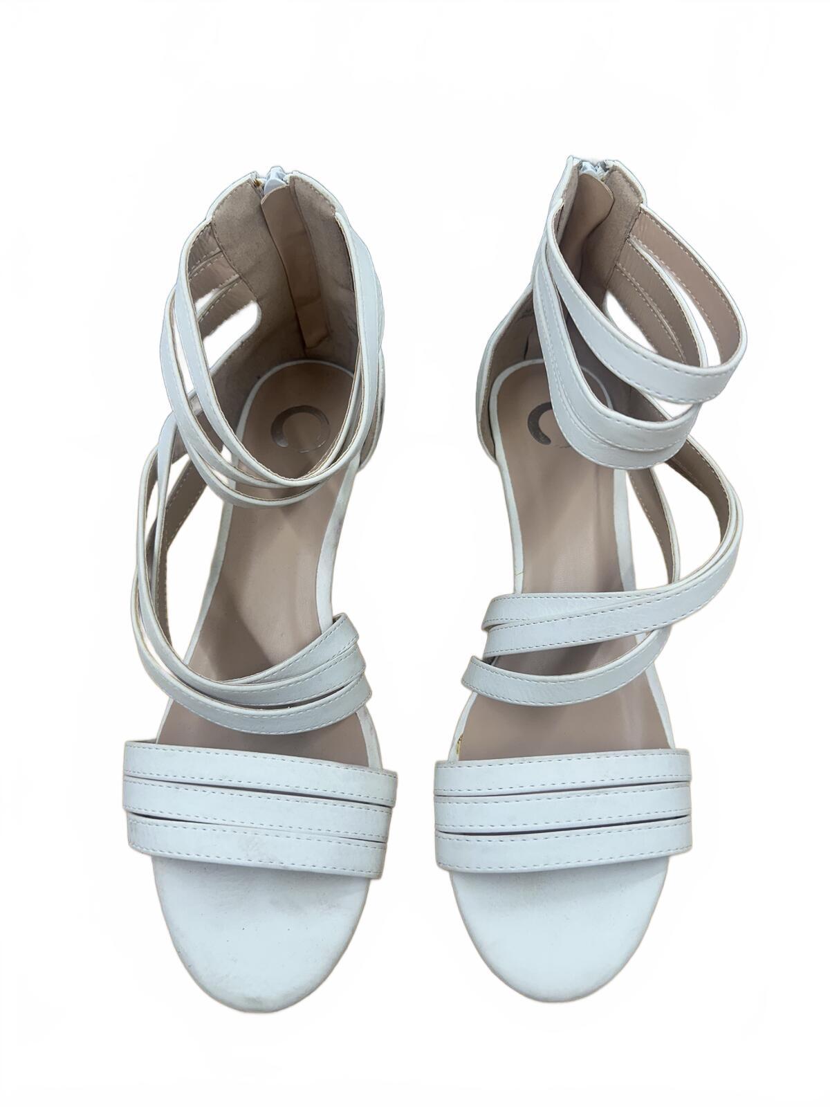 White Strappy Cork Wedge Sandals Casual Summer Minimalist Coquette
