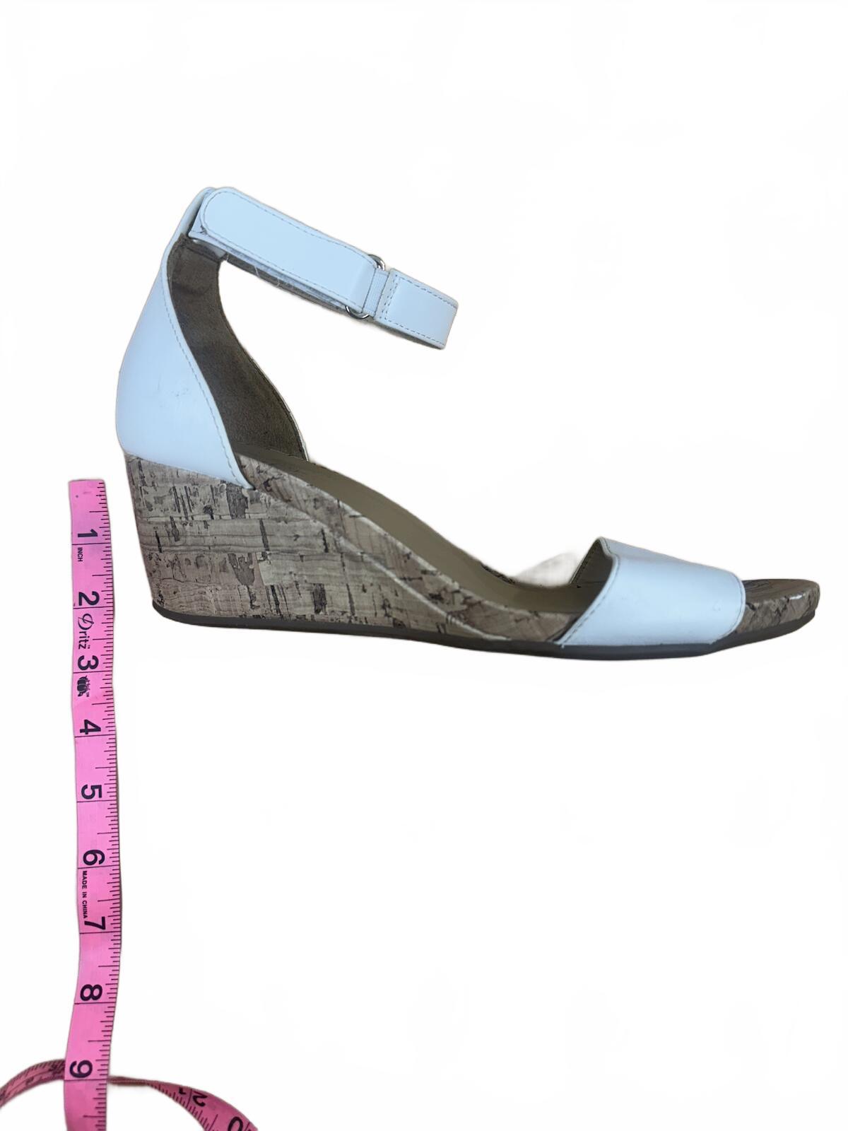 Naturalizer White Cork Wedge Sandals Bohemian Casual Summer