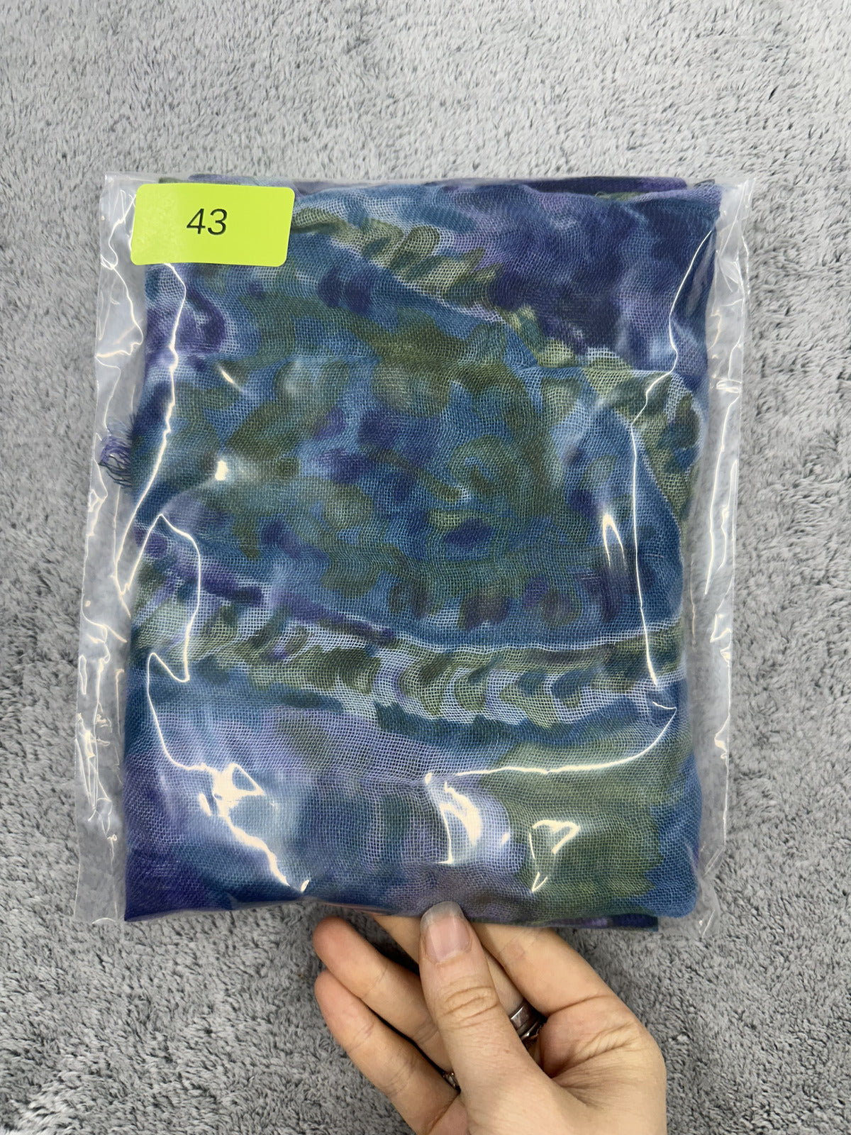 Vintage Inspired Floral Lightweight Scarf in Blue and Purple