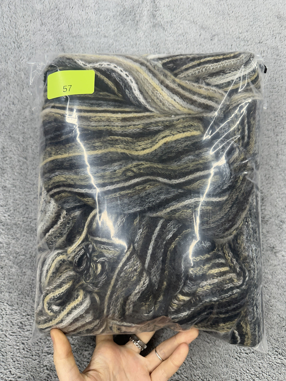 Cozy Striped Knit Poncho Wrap