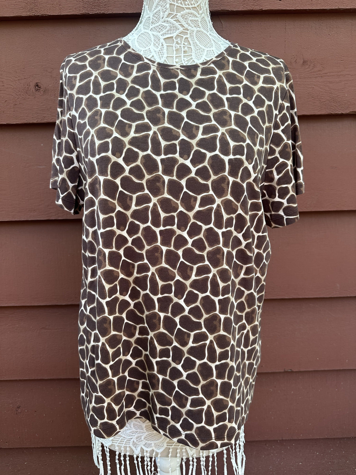 Croft & Barrow Bold Giraffe Print Short Sleeve Tee