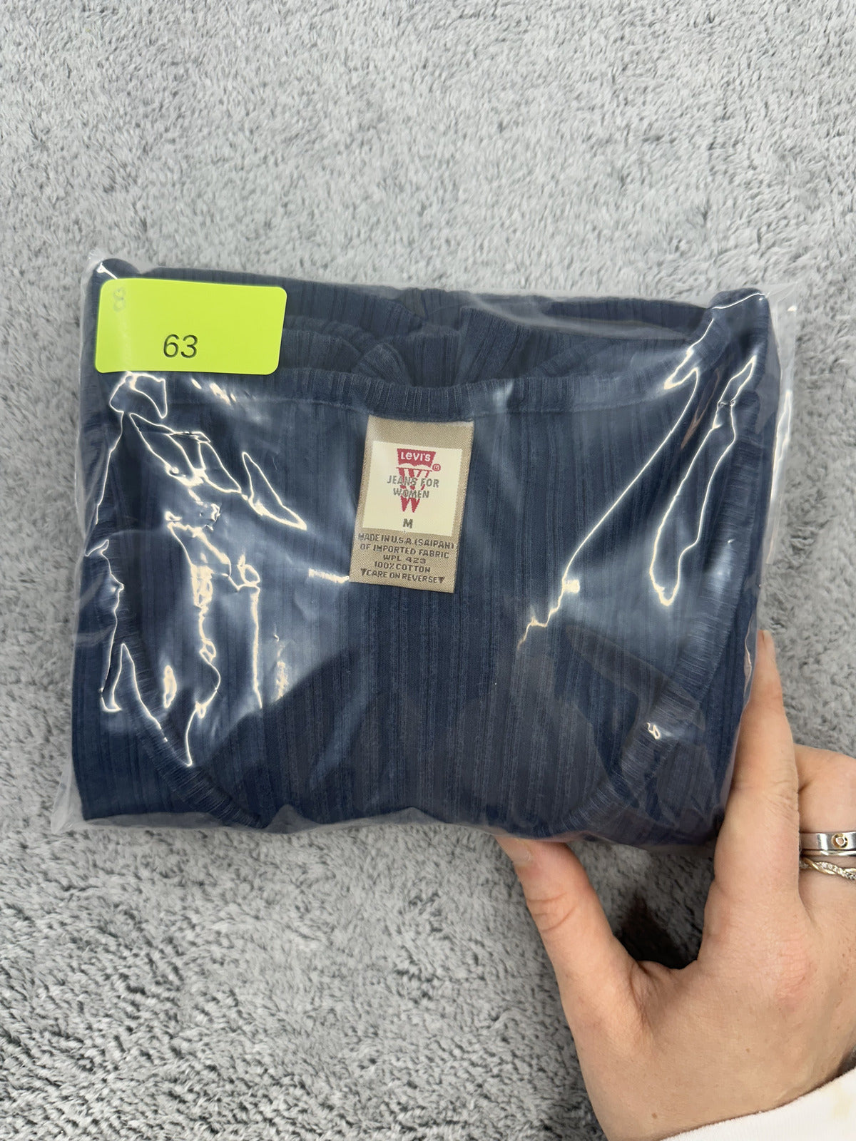 Vintage 90s Levi’s Blue Ribbed Scoop Neck Baby Tee