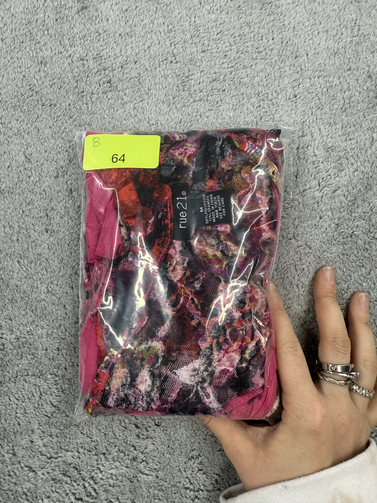 Y2K rue21 Pink Abstract Animal Print Side Tie Tee
