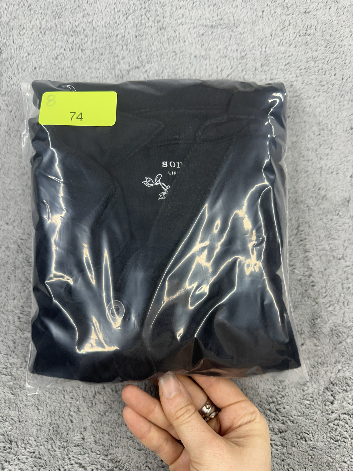 Sonoma Black Roll Tab Sleeve Henley