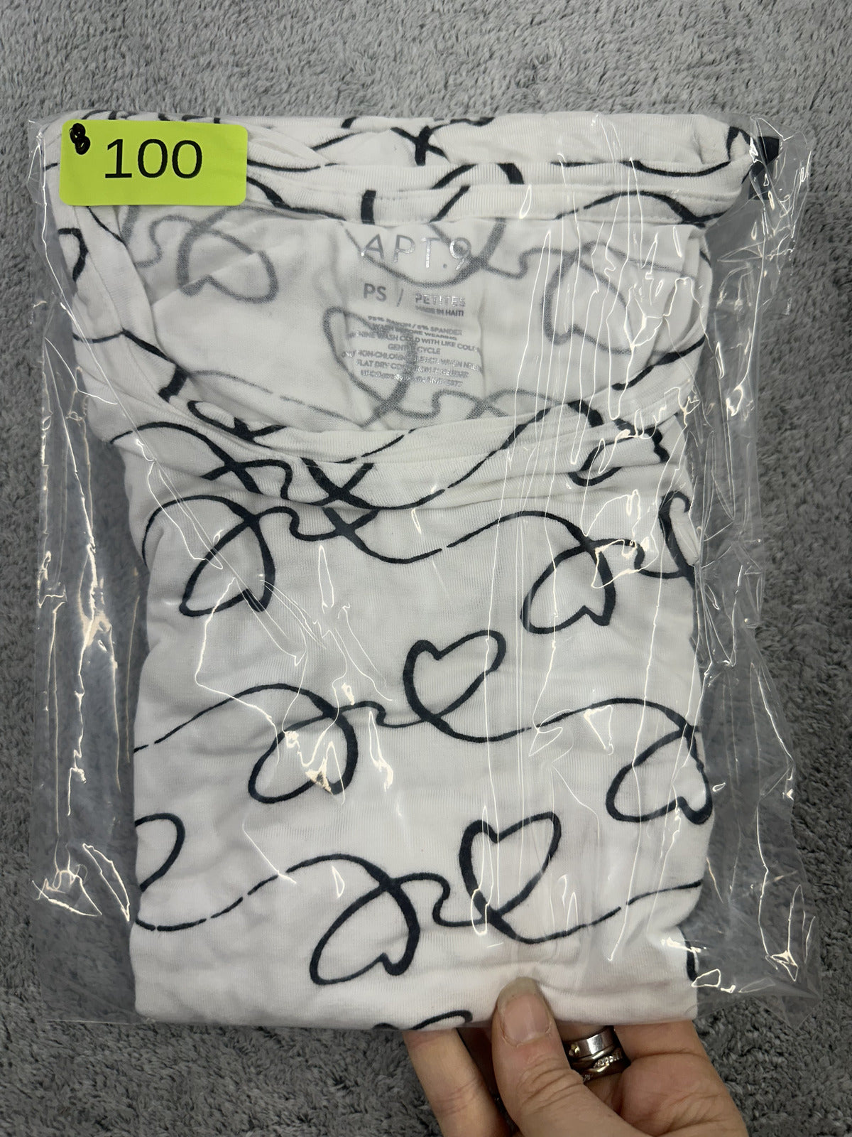 Apt. 9 Short Sleeve Heart Doodle Tee