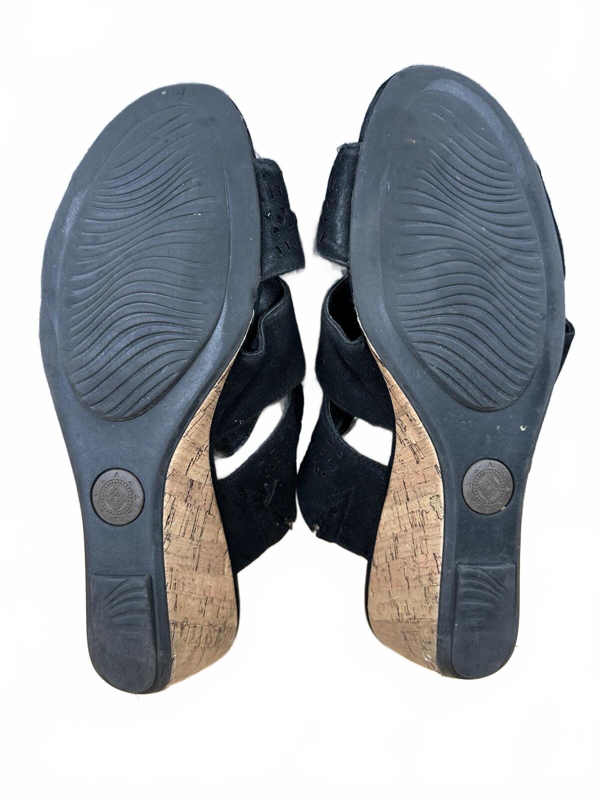 Ruff Hewn Black Suede Wedge Sandals Boho Chic Casual Summer Shoes