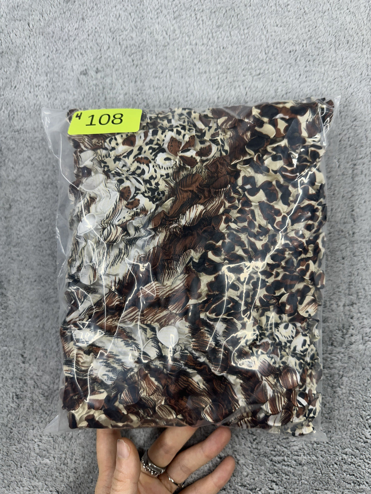 Mixed Animal Print Bubble Popcorn Top