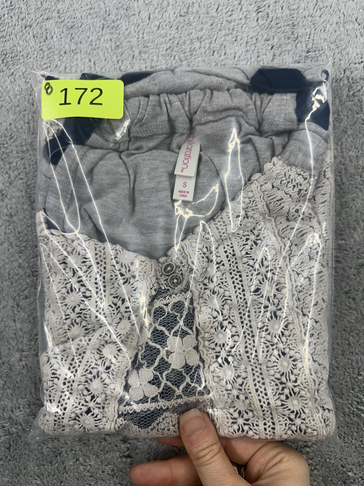 Xhilaration Lace Overlay Tank Top with Navy Straps