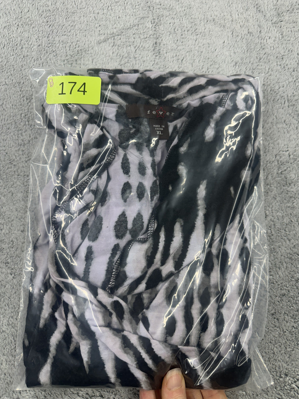 Fever Black and White Tie Dye Sleeveless Top