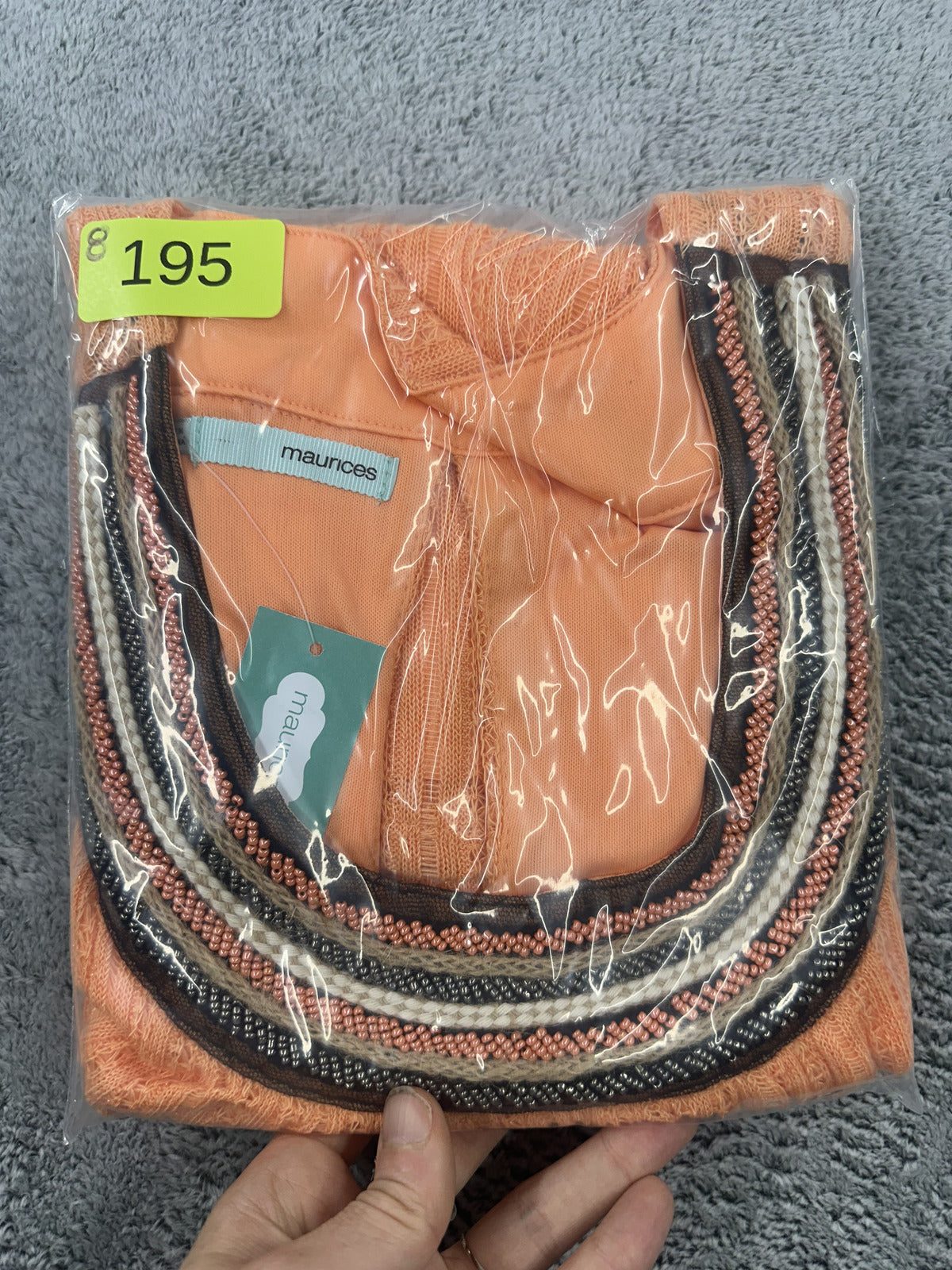 NWT Maurice's Knit Tank Top Peach Embellished Neckline