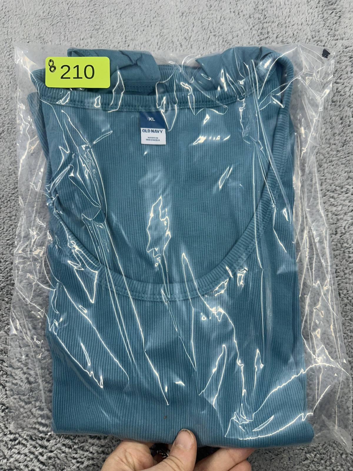 Old Navy Teal Ruffle Shoulder Tank Top